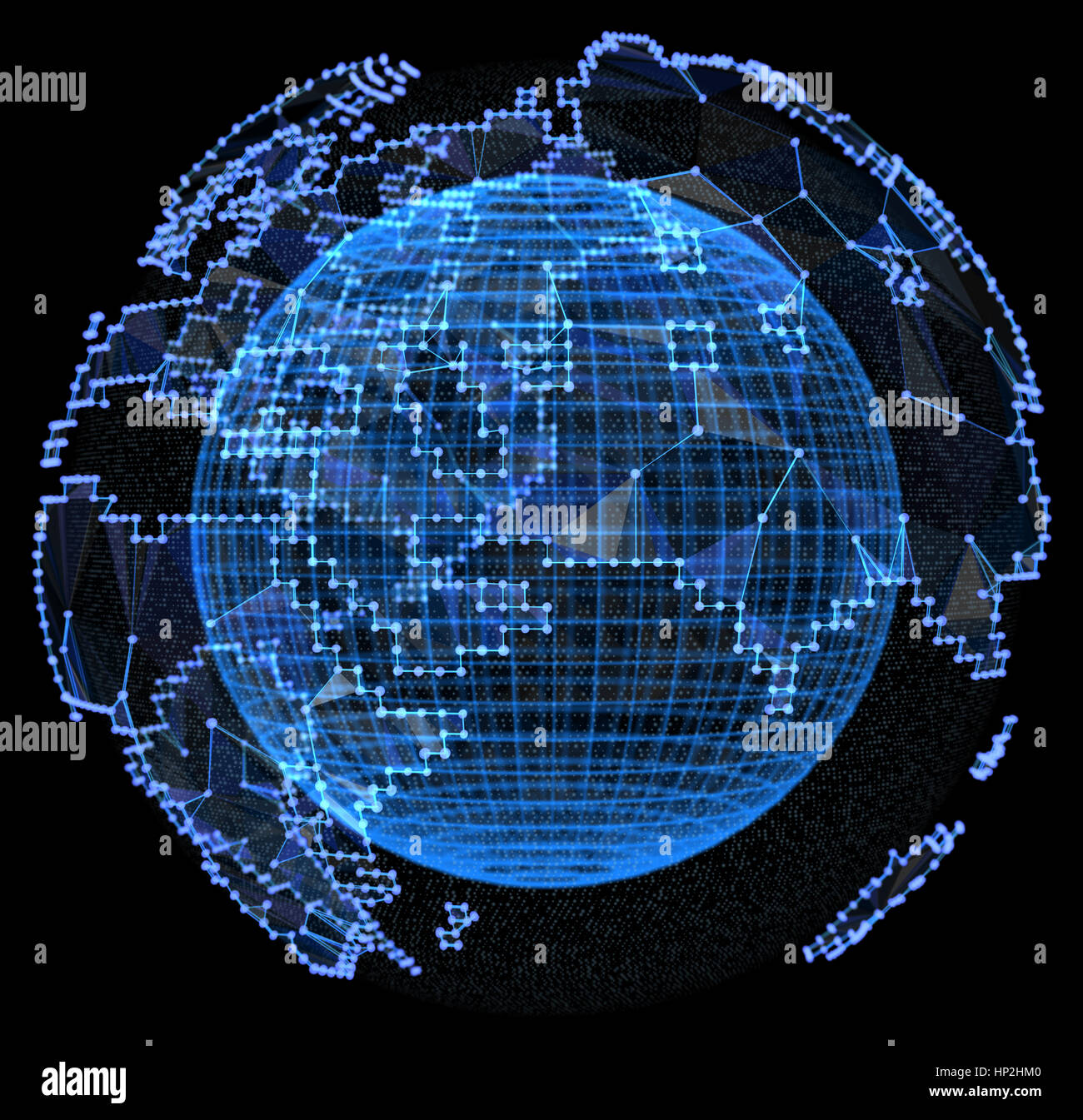 Globo poligonale mappa del mondo.Global travel geografia e collegare, continente planet Foto Stock