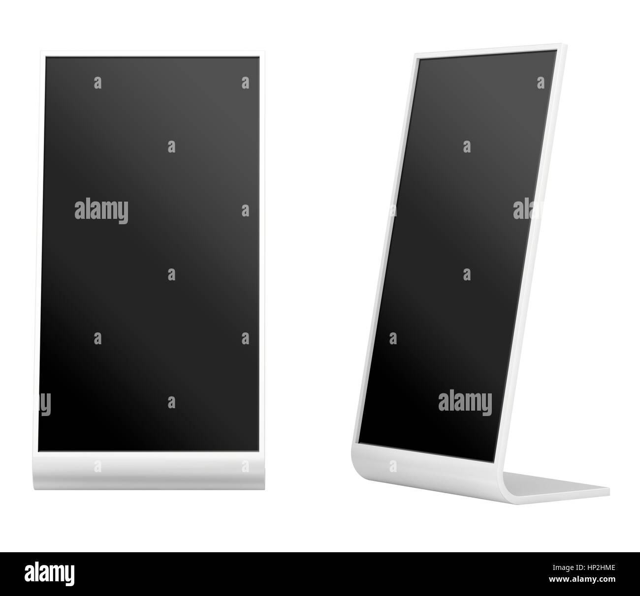 Informazioni terminale. un chiosco interattivo su sfondo bianco. Il rendering 3D Foto Stock