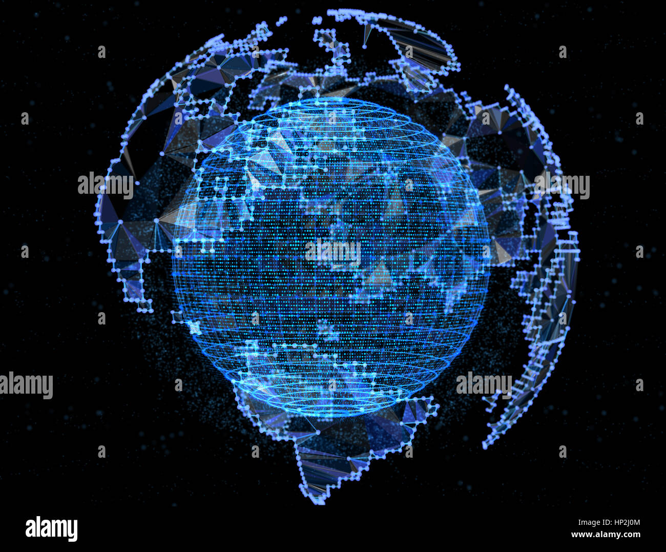 Pianeta digitale per le reti di telecomunicazioni di internet a livello globale Foto Stock