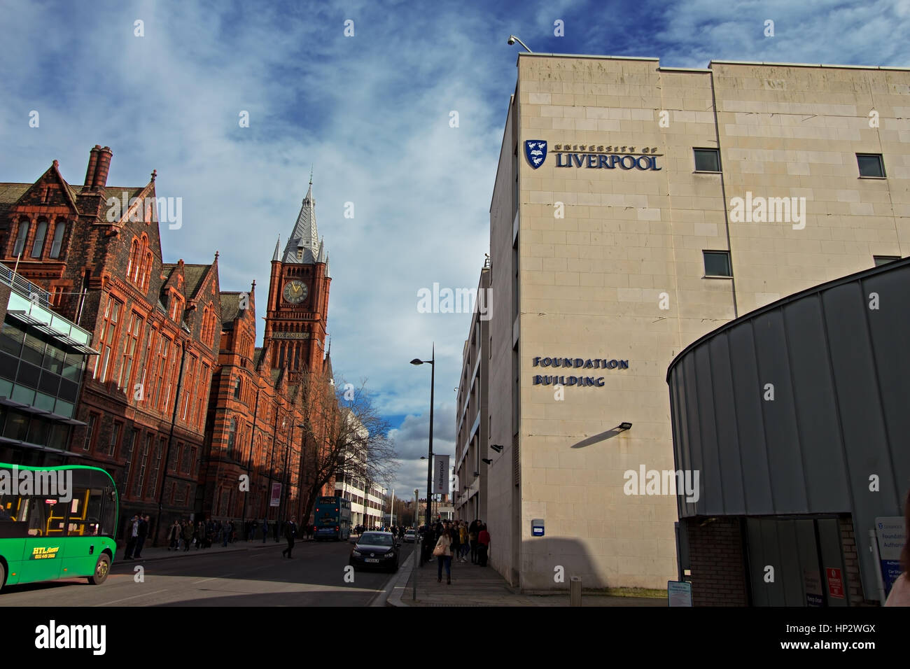 La Victoria Building dell'Università di Liverpool è sull'angolo di Brownlow Hill e Ashton Street, Liverpool, Merseyside Foto Stock