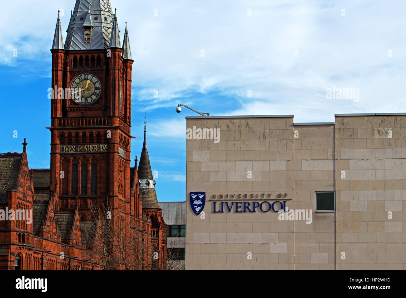 La Victoria Building dell'Università di Liverpool è sull'angolo di Brownlow Hill e Ashton Street, Liverpool, Merseyside Foto Stock
