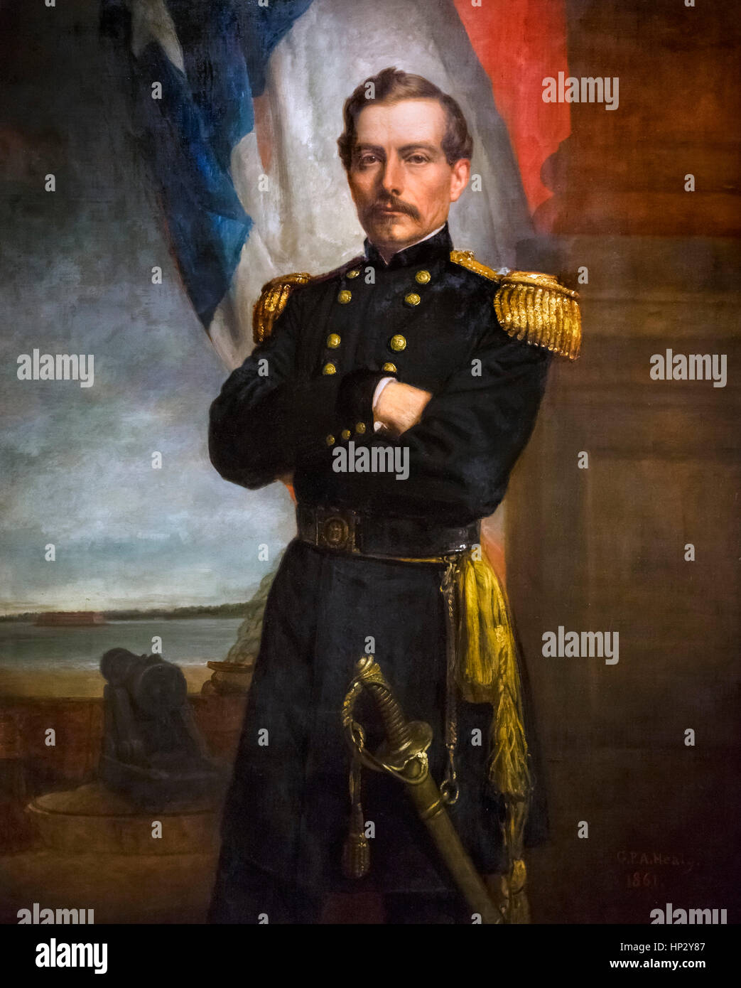 Generale P G T Beauregard (1818-1893), ritratto da George P UNA Healy, olio su tela, 1861. Beauregard è meglio conosciuto per la sua cattura di Fort Sumter, Charleston all inizio della guerra civile americana in aprile 1861. Foto Stock