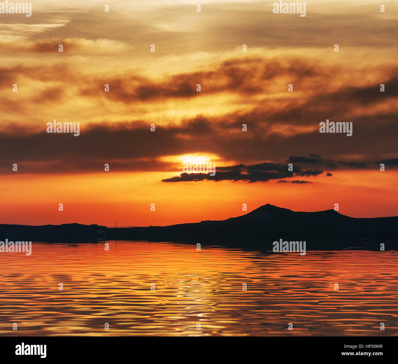 Tramonto sul mare Foto Stock