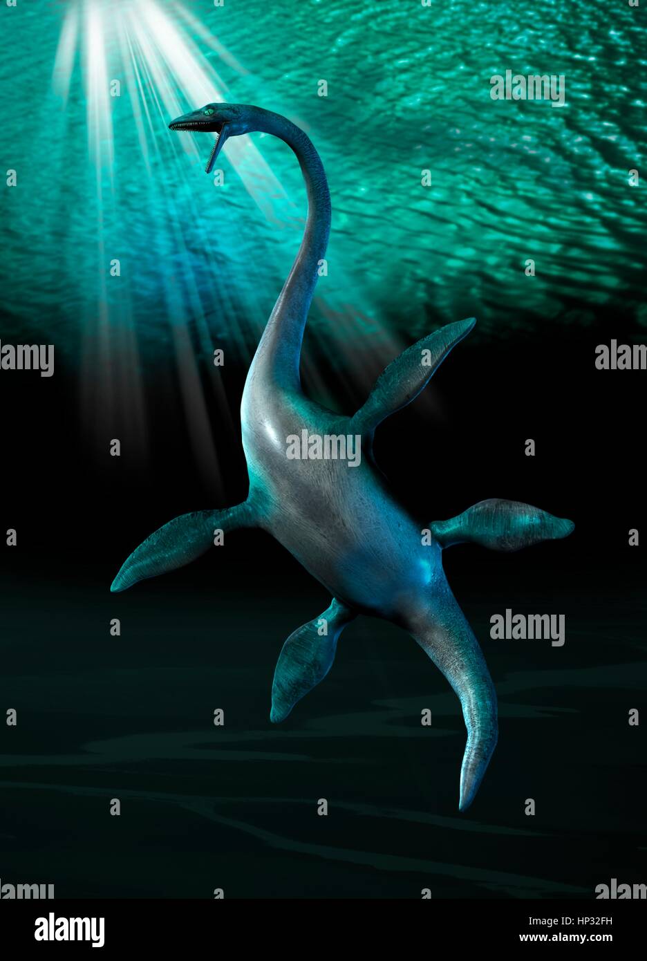 Plesiosaur, illustrazione. Foto Stock