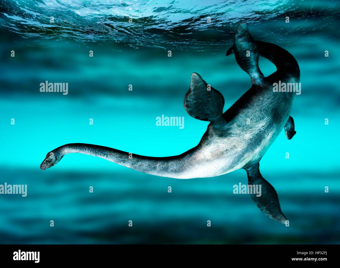 Plesiosaur, illustrazione. Foto Stock
