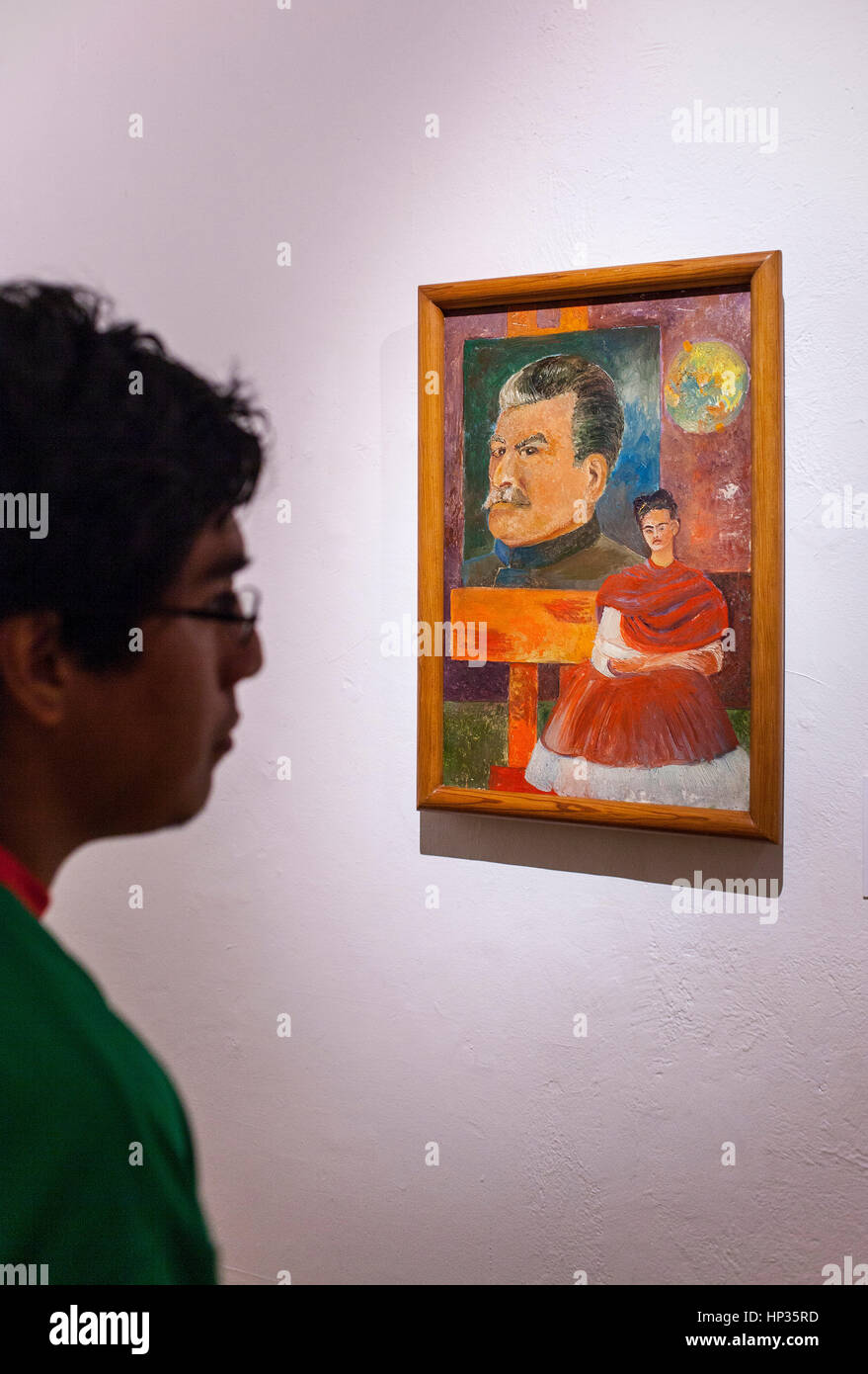 Frida Kahlo museum, Stalin e Frida da Frida Kahlo, Coyoacan, Città del Messico, Messico Foto Stock