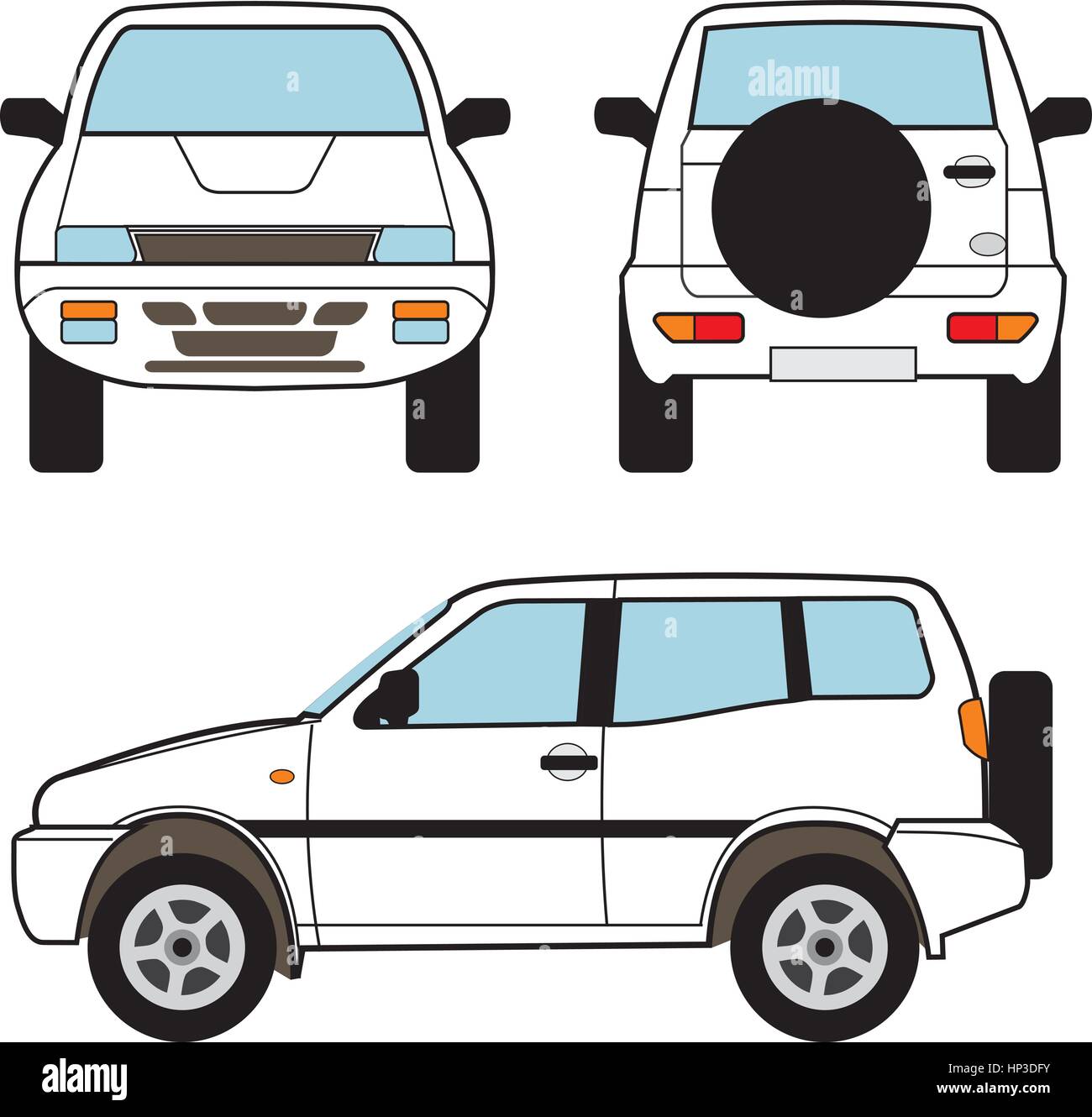 Auto - piccoli SUV, forme vettoriali Illustrazione Vettoriale