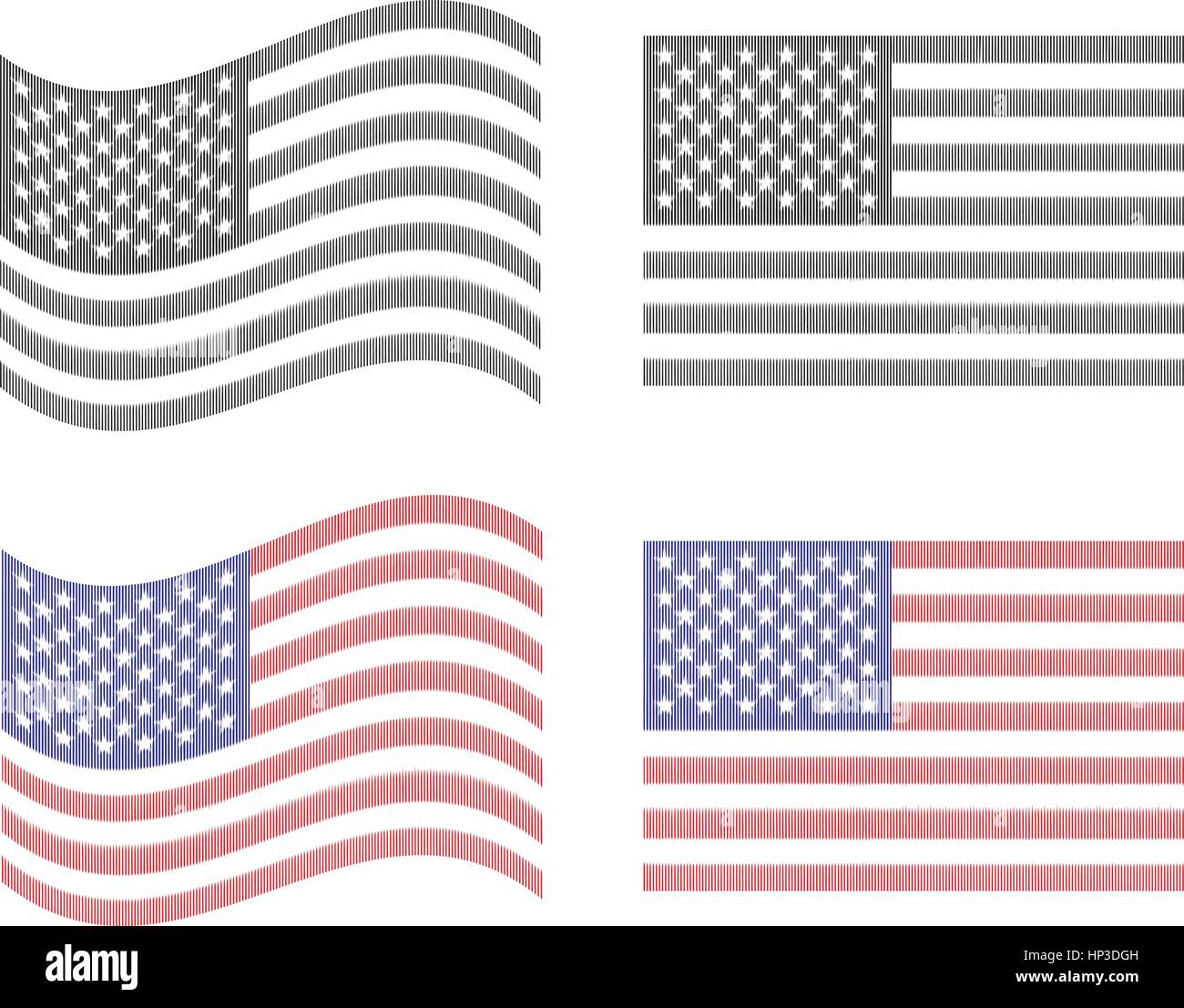 Stati Uniti Rosso Nero Bianco Illustrazione Vettoriale