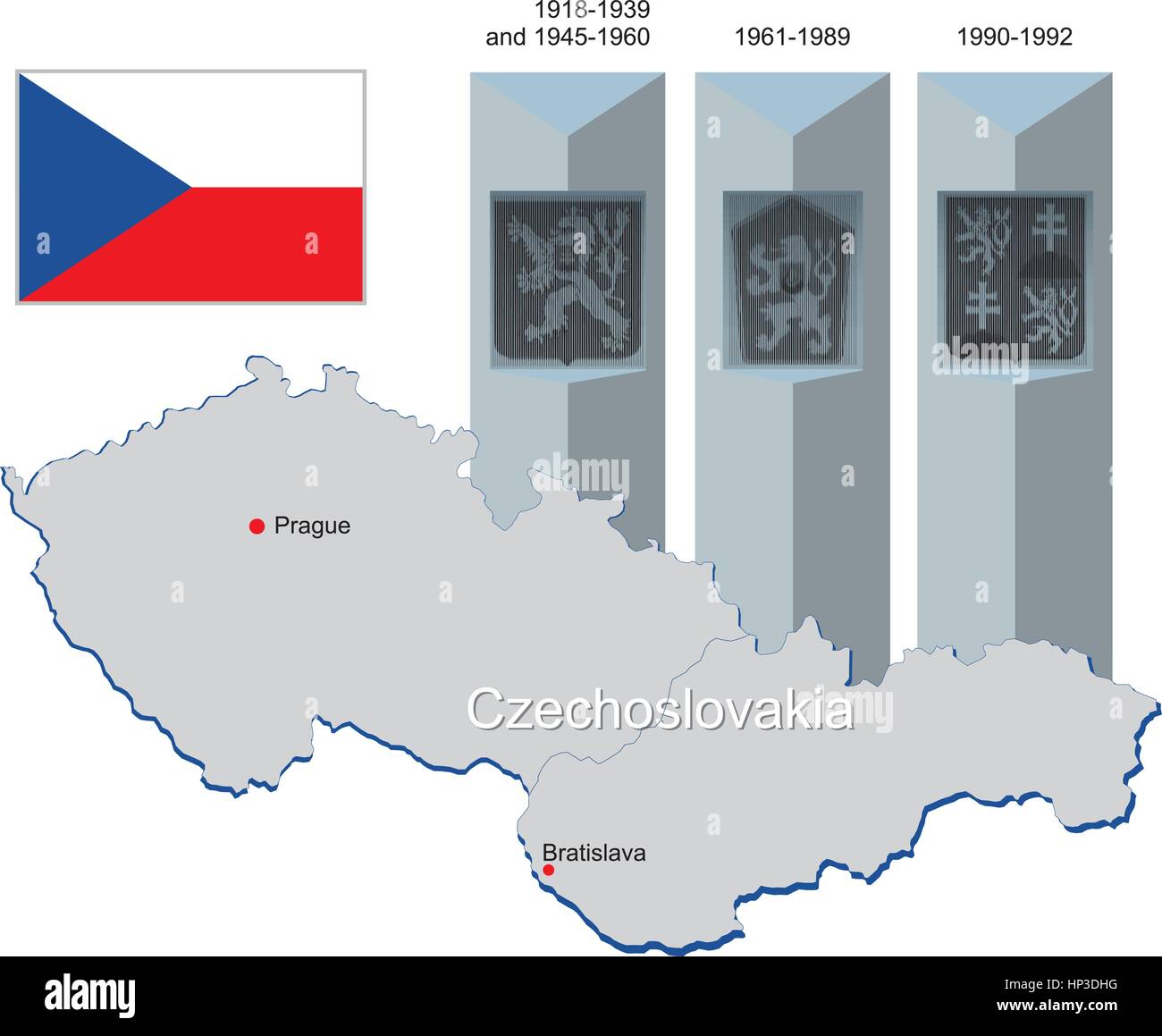 Illustrazione della Cecoslovacchia il simbolo nazionale Cross Illustrazione Vettoriale
