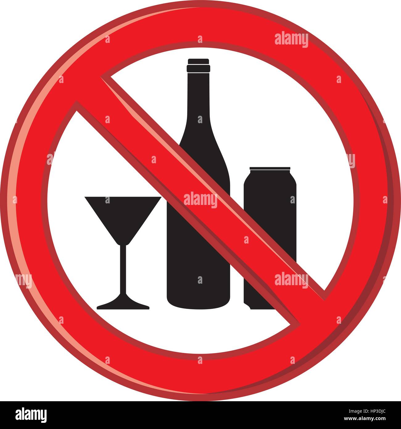 Simbolo divieto di alcol Illustrazione Vettoriale