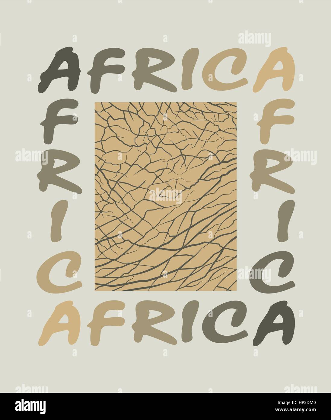 Africa - lo sfondo con il testo e la trama elephant Illustrazione Vettoriale