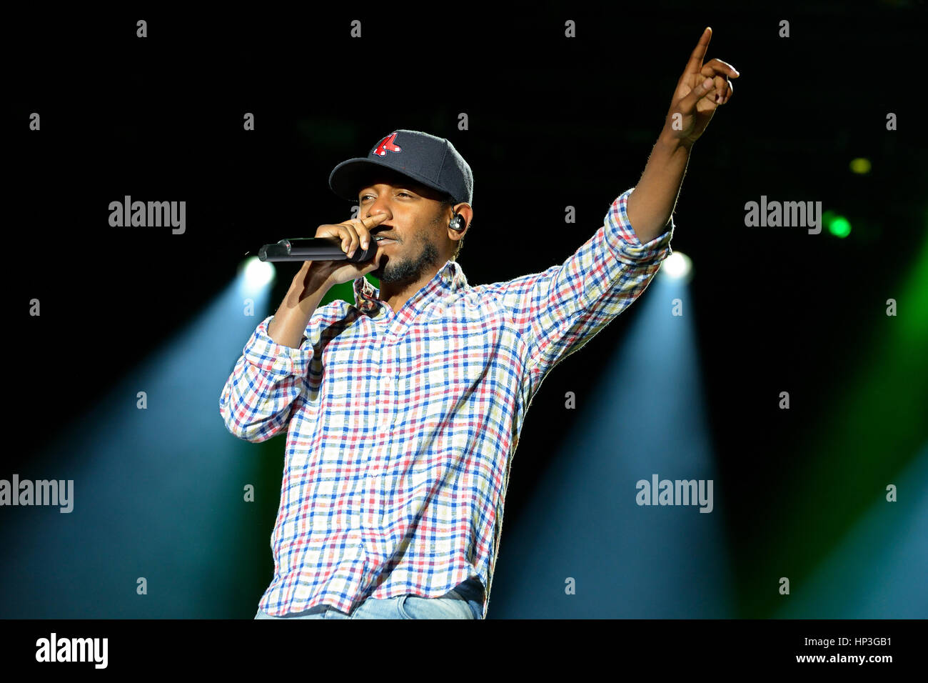 Barcellona - 30 Maggio: Kendrick Lamar (American hip hop artista di registrazione) esegue presso Heineken Primavera Sound Festival 2014 (PS14) il 30 maggio 2014 in Ba Foto Stock