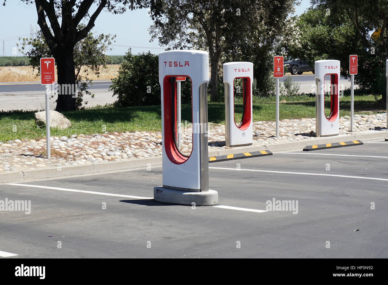 Il veicolo elettrico stazioni di carica Foto Stock