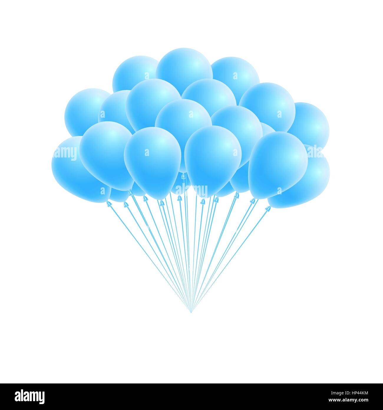 Grappolo di vettore di un compleanno o di partito palloncini blu. Elemento di design per il messaggio di saluto o scheda di invito Illustrazione Vettoriale