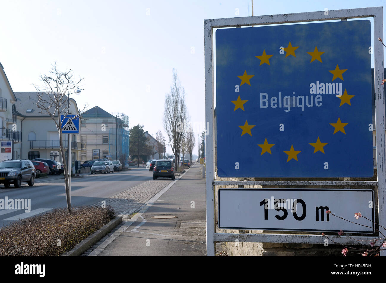 01.03.2011 STEINFORT, LUSSEMBURGO Belgio . Illustrazione di Steinfort al confine con il Lussemburgo ed il Belgio. nei pressi di Arlon, Belgio Foto Stock