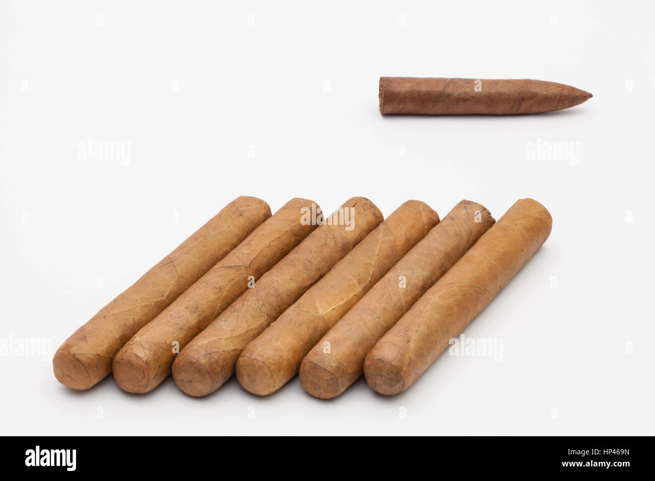 Lusso sigari cubani su sfondo bianco Foto Stock