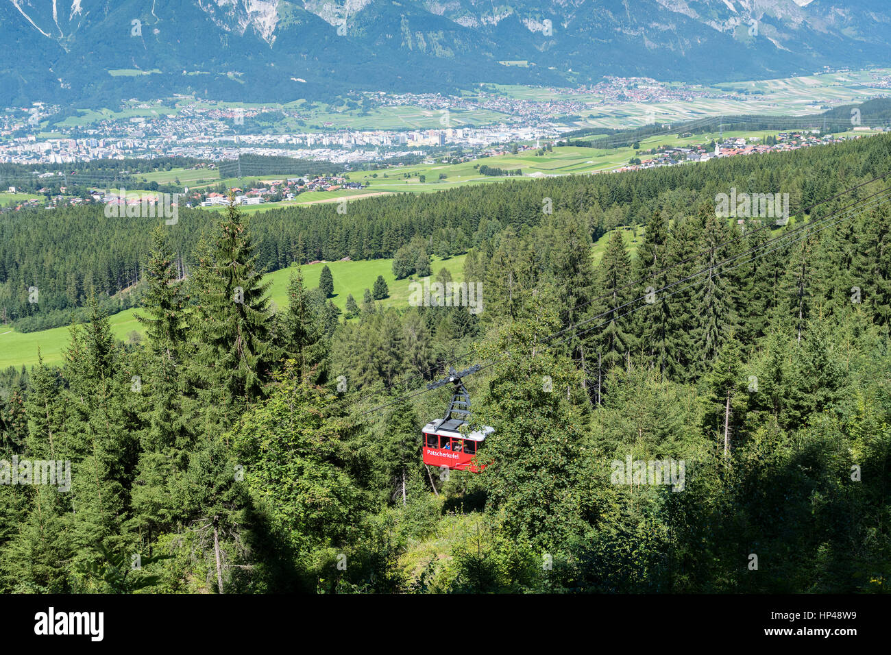 Funivia Patscherkofelbahn, gondola, Patscherkofel, Tirolo, Austria Foto Stock