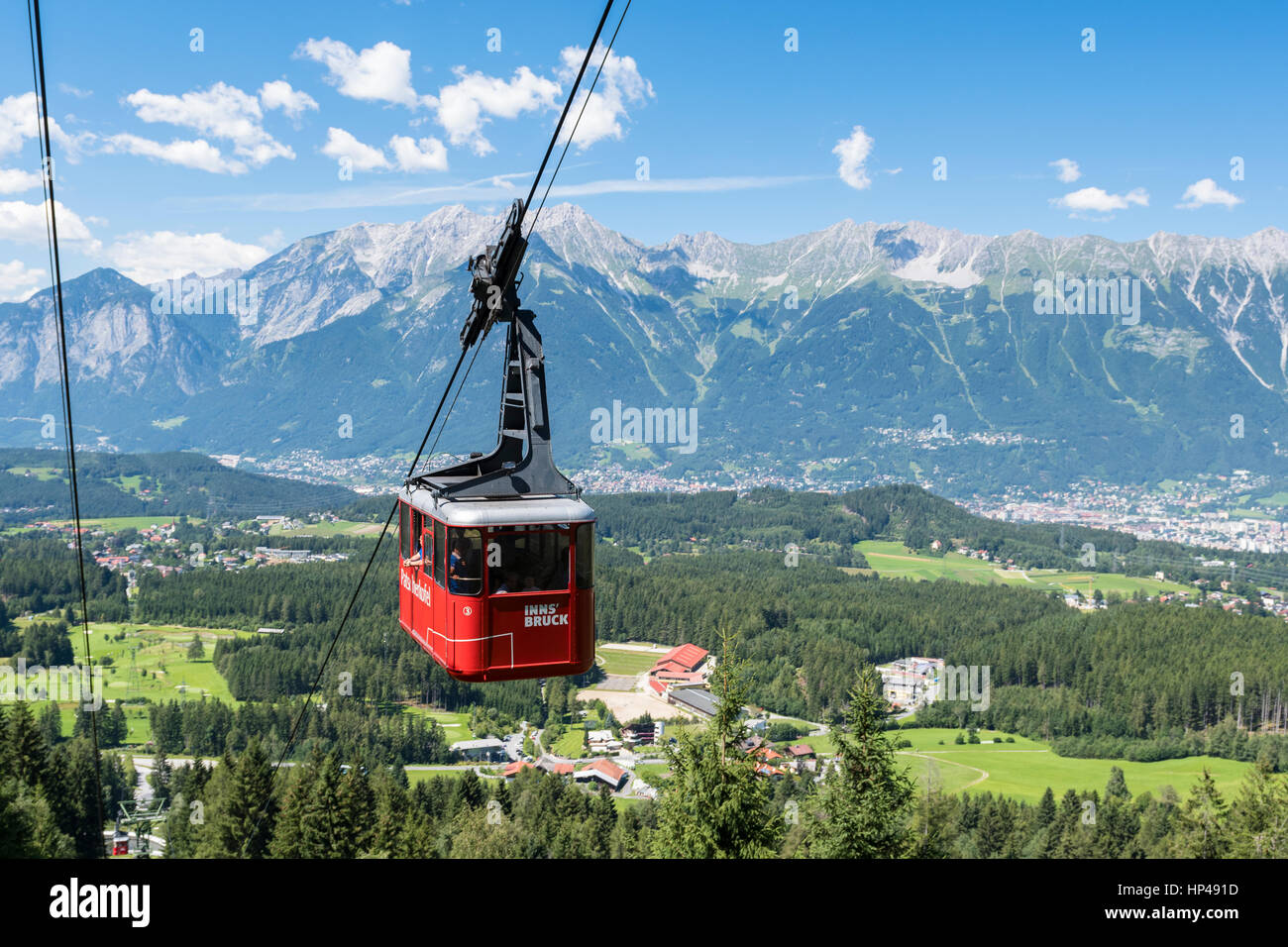 Funivia Patscherkofelbahn, gondola, Patscherkofel, Tirolo, Austria Foto Stock