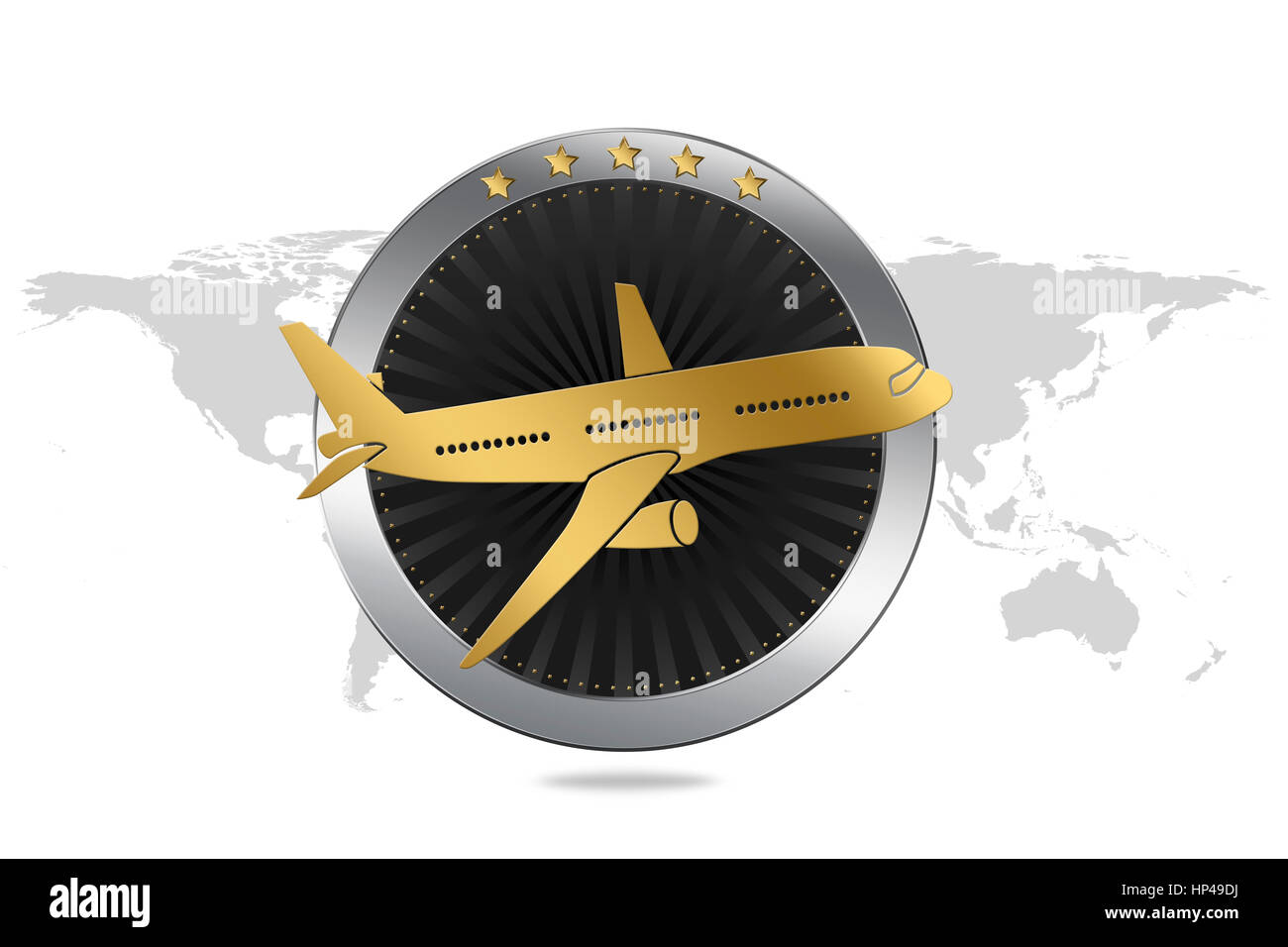Simbolo di viaggio / Aereo - simbolo della compagnia aerea in stile di lusso Foto Stock