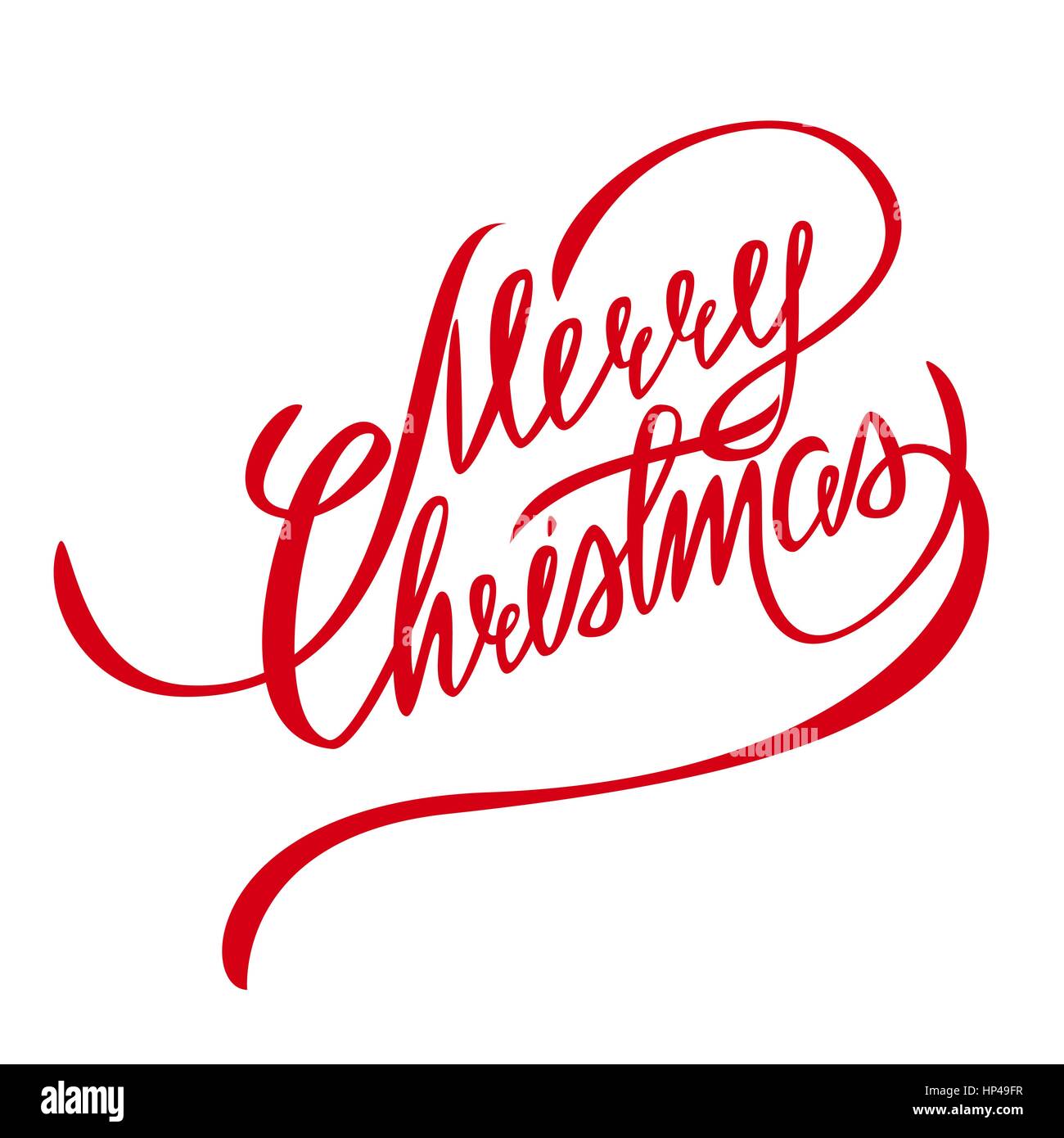 Merry Christmas Vector scritte - Handmade Calligraphy , elemento di design Illustrazione Vettoriale