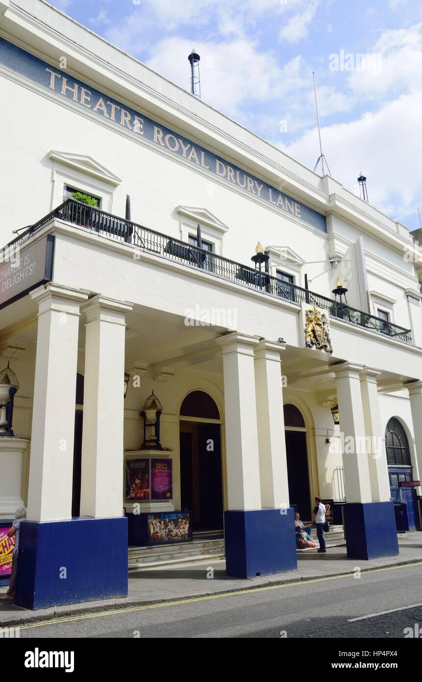 Il Covent Garden Londra Inghilterra, Regno Unito - 16 agosto 2016: Storico Theatre Royal Drury Lane Foto Stock