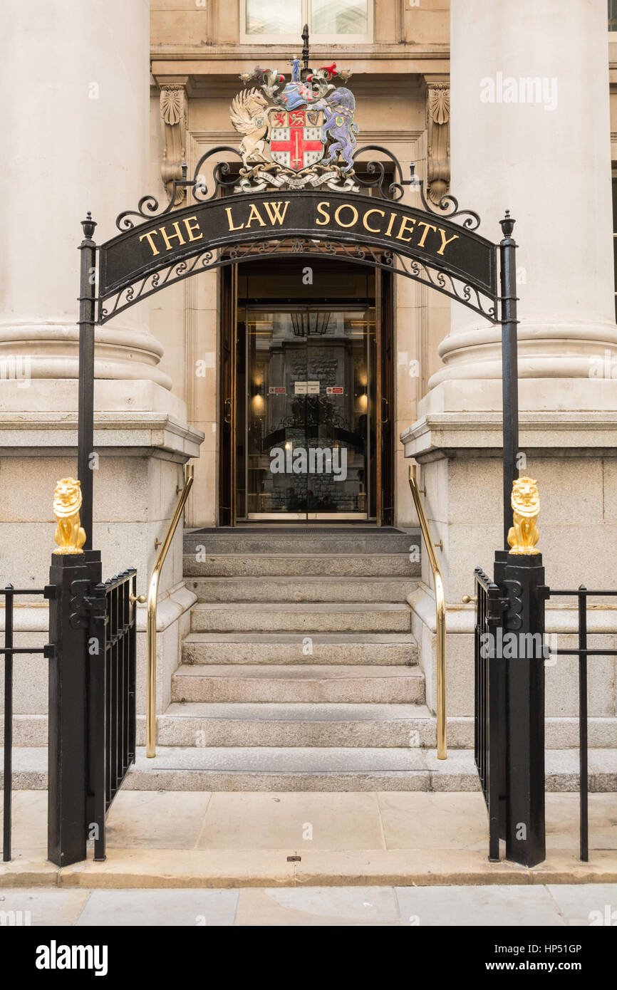 L'ingresso della Law Society, Chancery Lane, Londra, WC2, Regno Unito Foto Stock