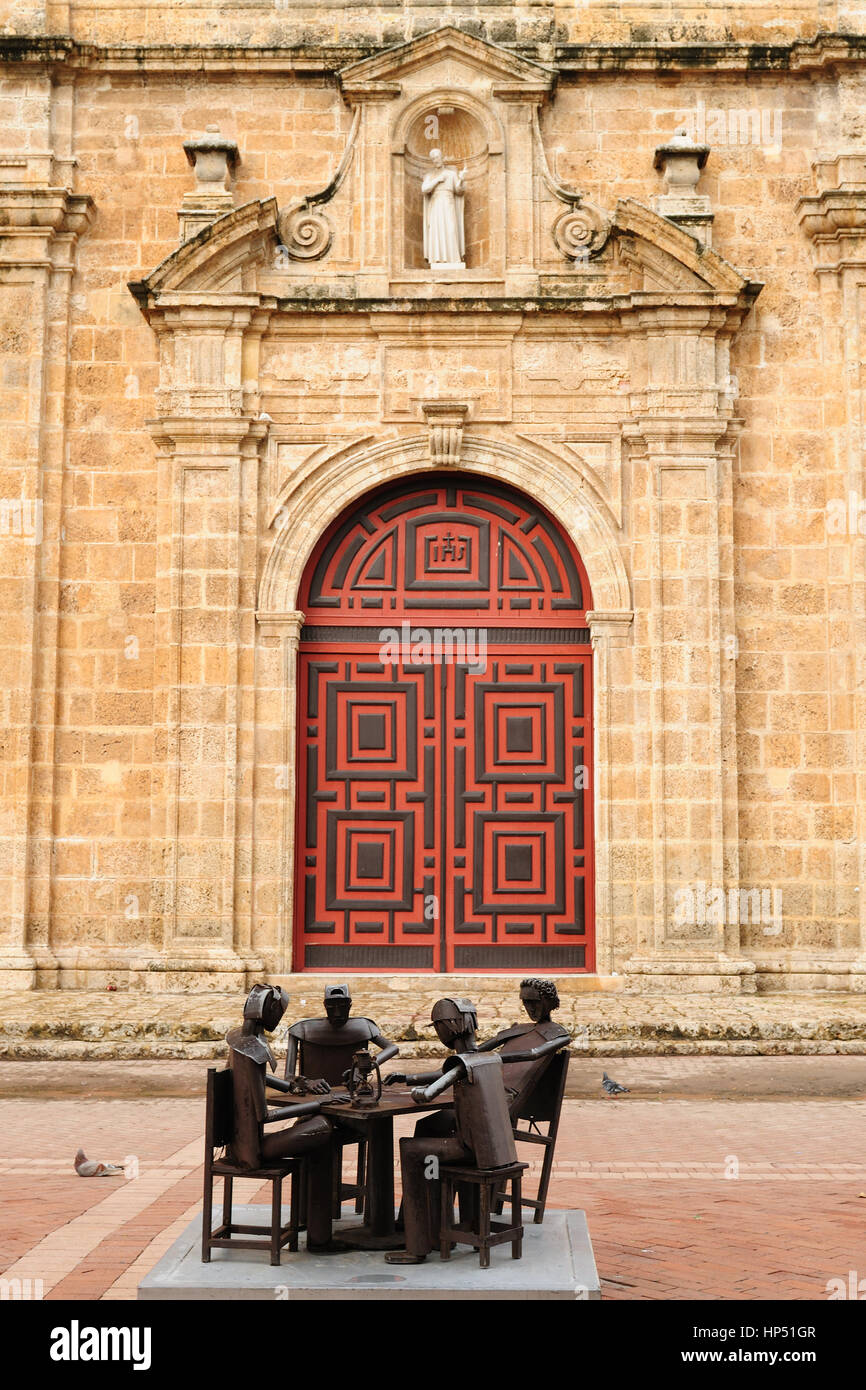 Cartagena - La città coloniale in Colombia è un set di beautifllly città, ricco di monumenti storici e tesori architettonici. L'immagine presente Foto Stock