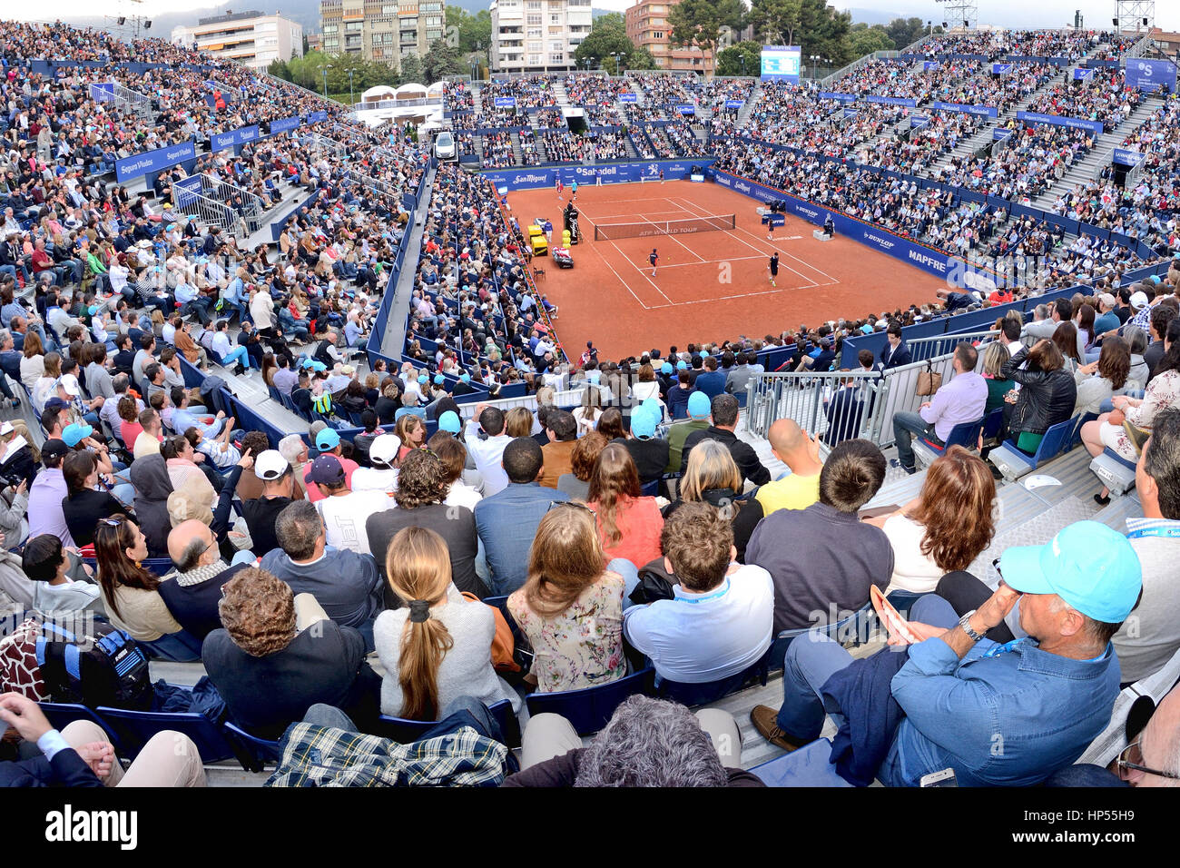 Barcellona - Apr 26: spettatori in ATP Barcelona Open Banc Sabadell Conde de Godo torneo su Aprile 26, 2015 a Barcellona, Spagna. Foto Stock