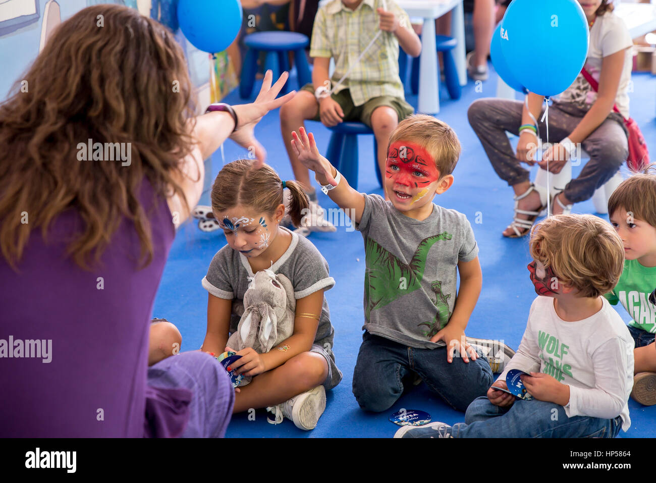 MADRID - Sep 13: intrattenimenti per i bambini a Dcode Festival il 13 settembre 2014 a Madrid, Spagna. Foto Stock