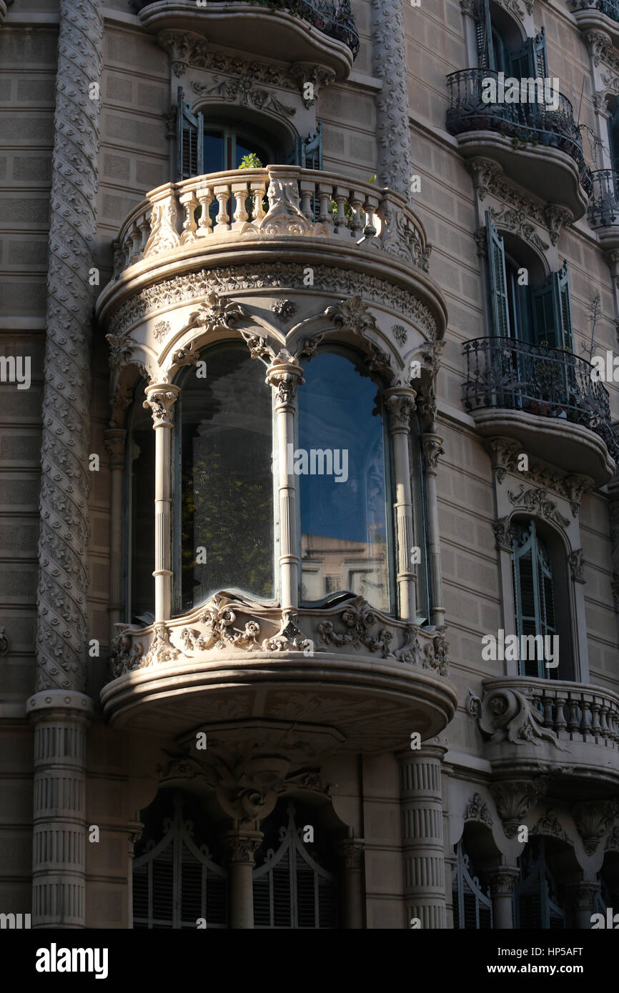 Dettagli su architettura modernista della città di Barcellona Foto Stock