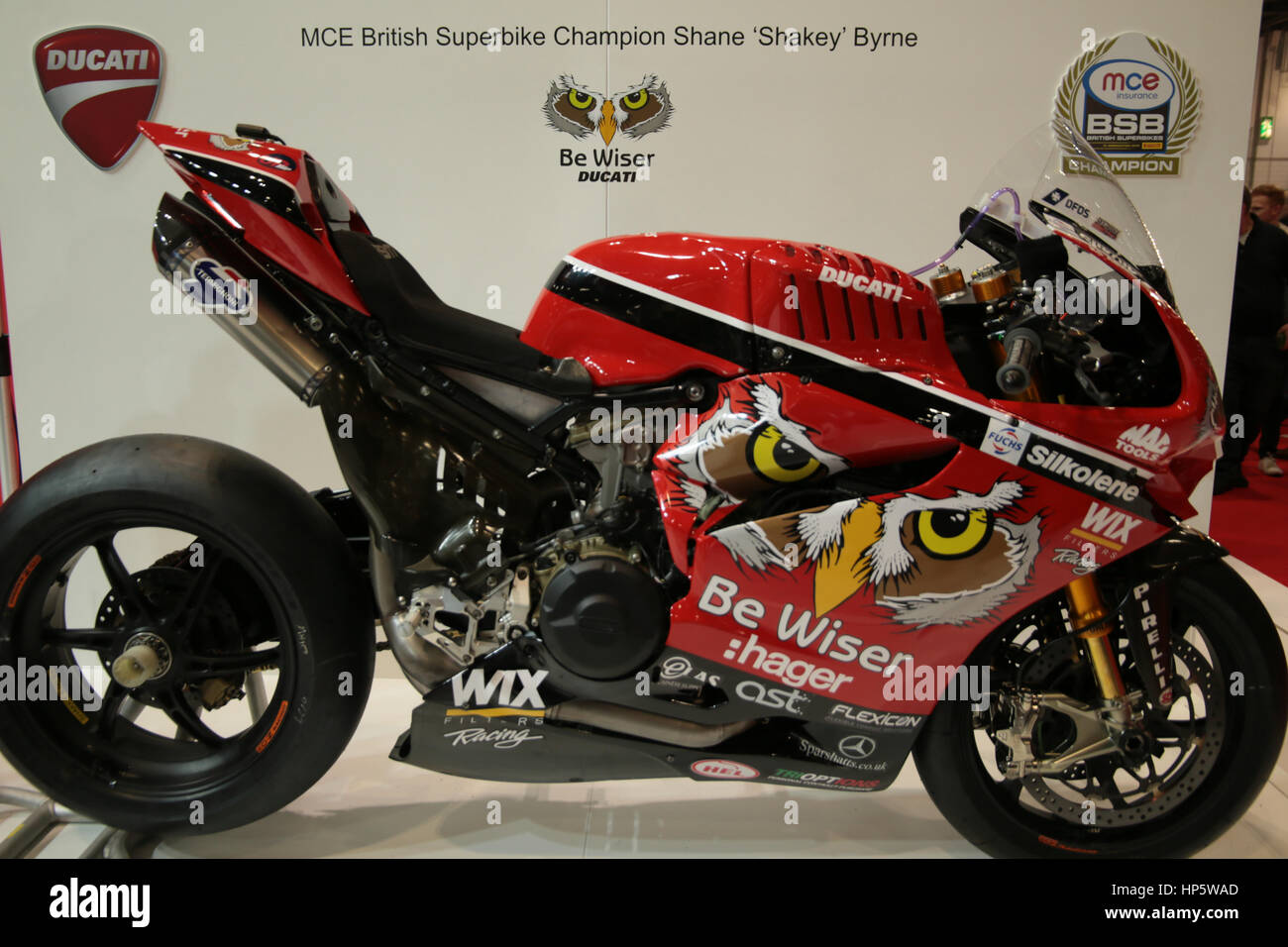 Londra REGNO UNITO 19-Febbraio-2017 Il Carole Nash MCN Motorcycle Show 2017 aveva 22 dei principali produttori mondiali e il meglio della nuova moto,come pure le ragazze e di capi di abbigliamento e accessori per piloti.@Paolo Quezada-Neiman/Alamy Live News Foto Stock