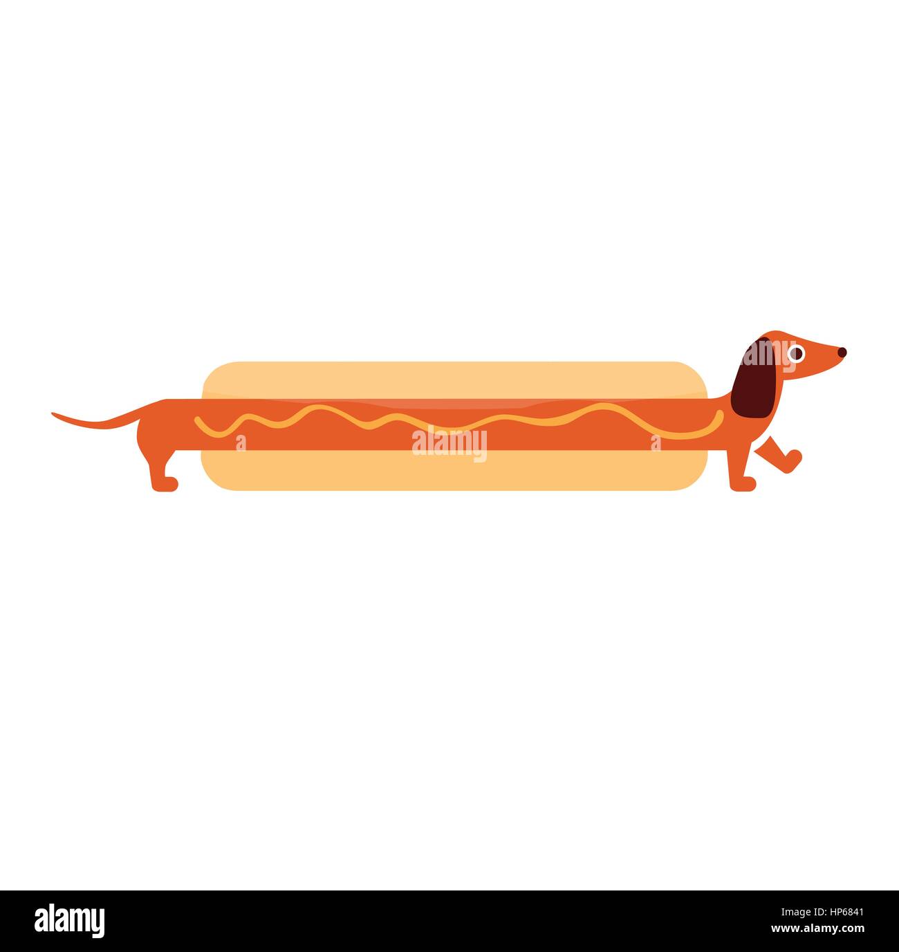 HOTDOG bassotto carino illustrazione vettoriale Illustrazione Vettoriale
