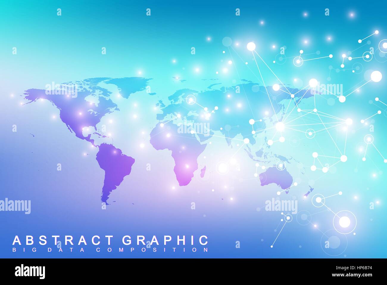 Mondo politico Mappa con tecnologia globale concetto di networking. Digital per la visualizzazione di dati. Plesso linee. Dati di grande comunicazione in background. Scientifica illustrazione vettoriale. Illustrazione Vettoriale