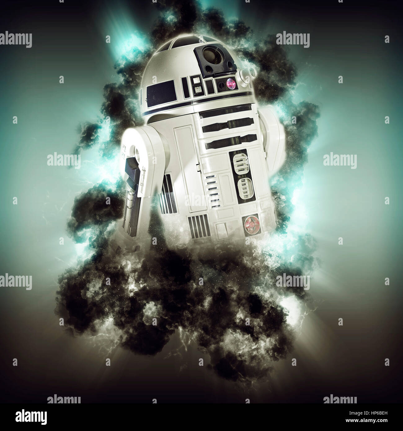 Migliorate digitalmente immagine di Star Wars R2-D2 robot Foto Stock