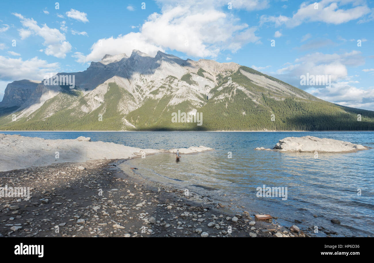 Lago Minnewanka, il Parco Nazionale di Banff, Alberta, Canada Foto Stock