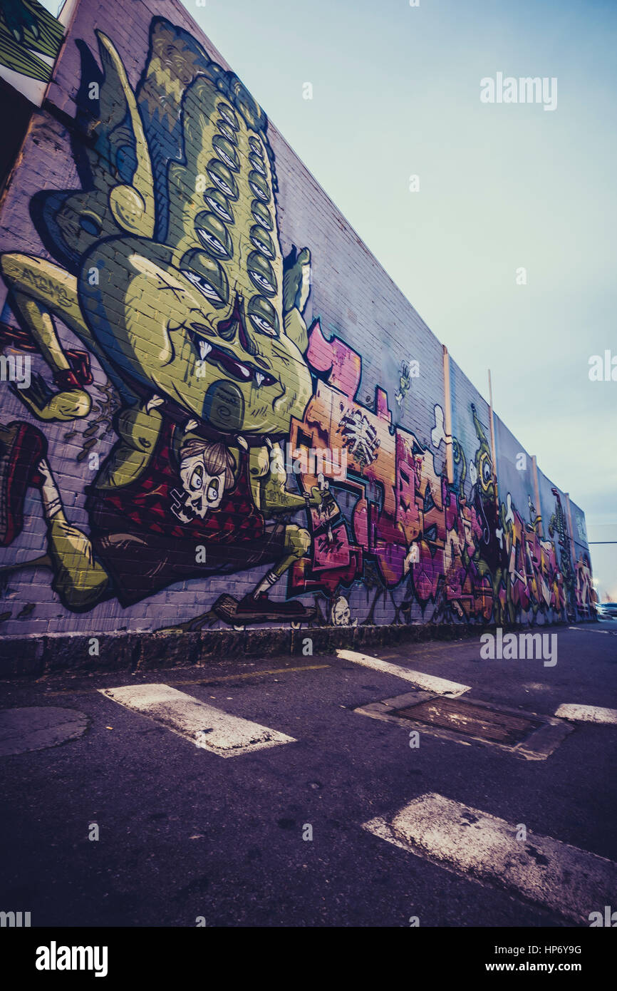 Arte di strada in Perth, Western Australia Foto Stock