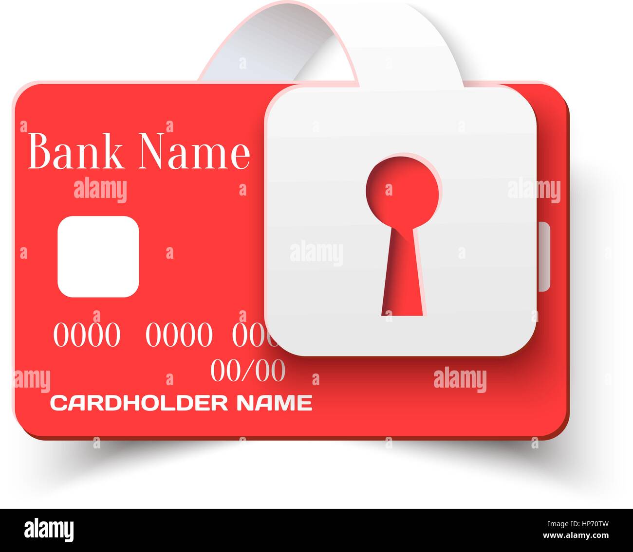 Carta di Credito i pagamenti online Protezione concetto Icona, vettore del modello di progettazione Illustrazione Vettoriale