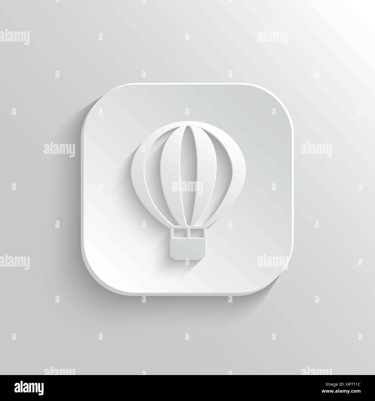 Pallone aerostatico icona - Concetto di vettore pulsante in 3d stile bianco Illustrazione Vettoriale