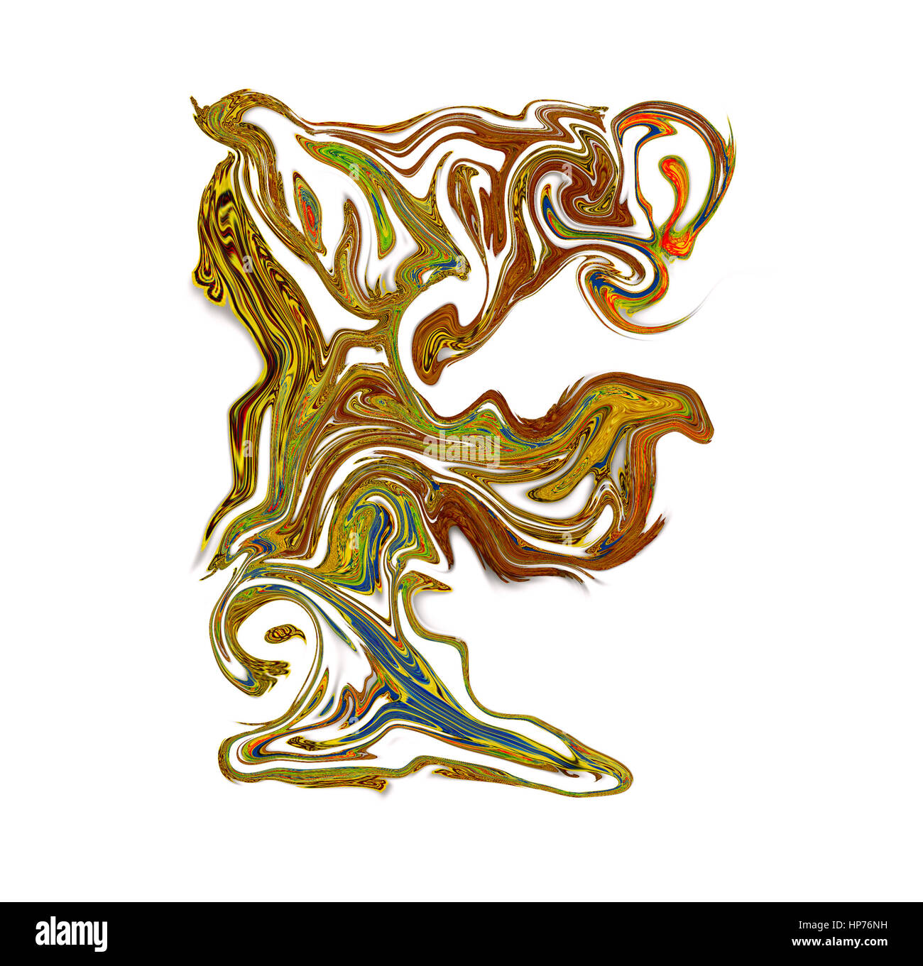 Lussuosamente illustrato vecchia capitale lettera F. Foto Stock