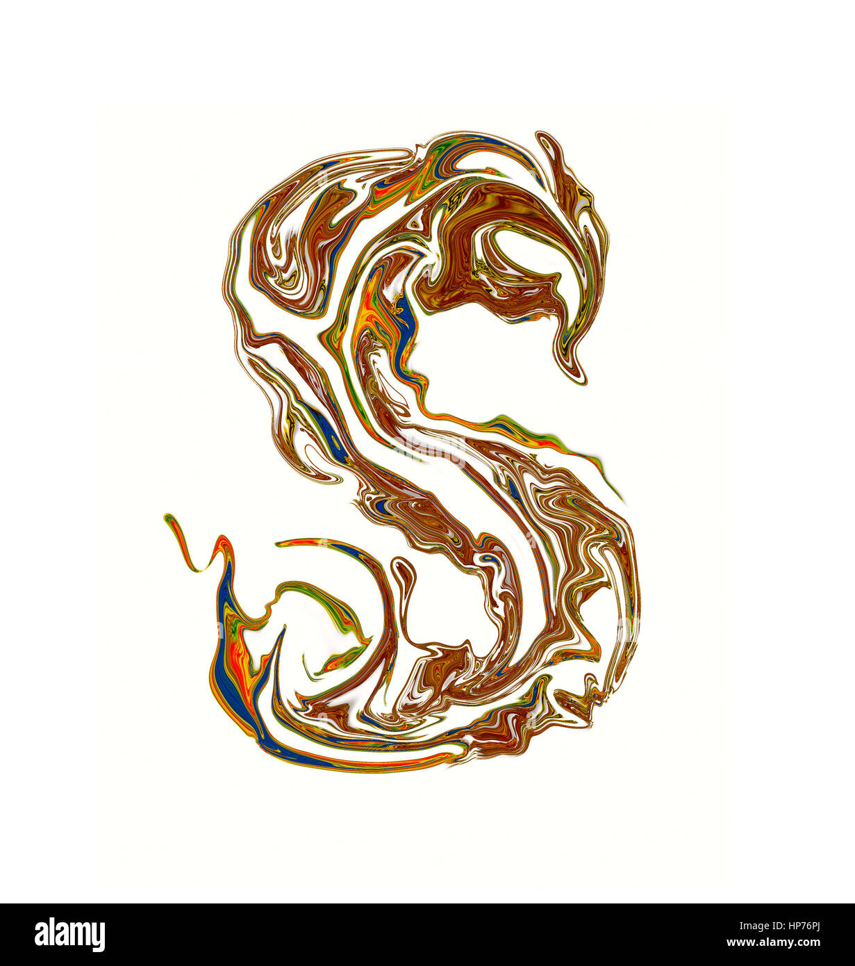 Lussuosamente illustrato dipinto lettera S. Foto Stock