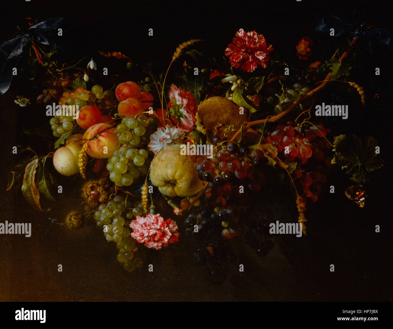Jan Davidsz de Heem ghirlanda di fiori e frutti - museo Mauritshuis L Aia Foto Stock