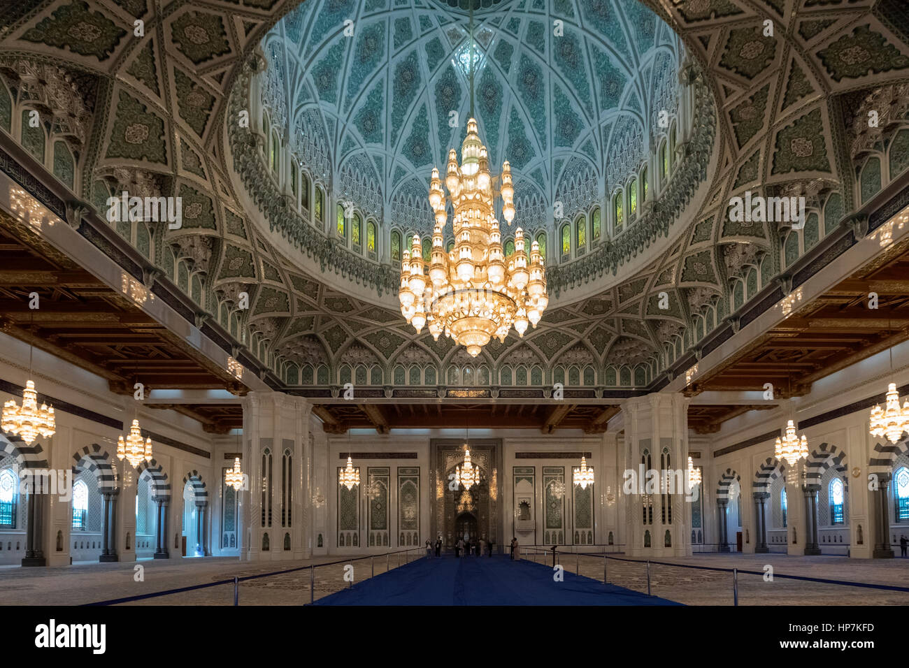 Sultan Qaboos Grande Moschea, Muscat Oman, Medio Oriente e Asia Foto Stock