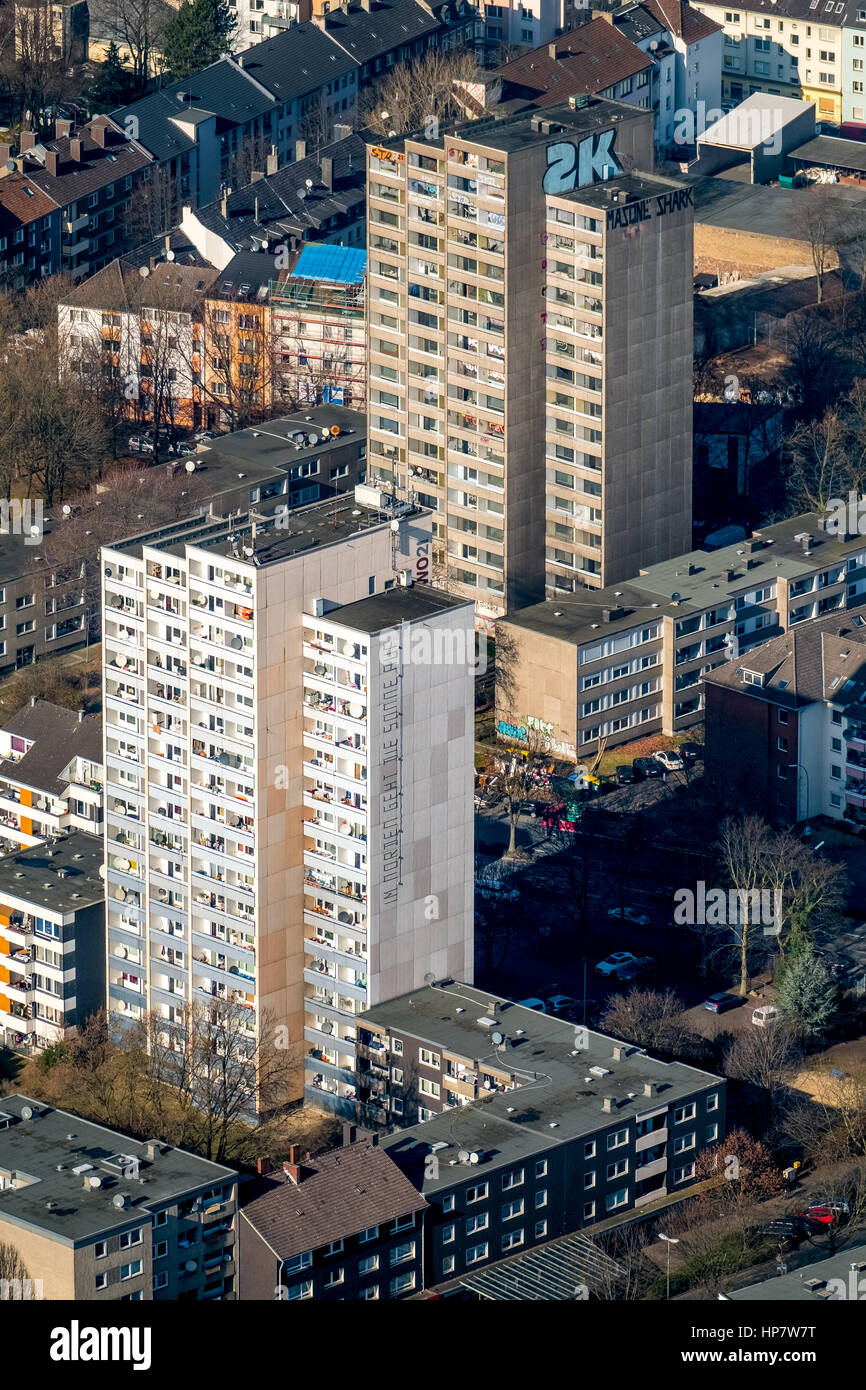 Grattacieli Kielstrasse, Mühlenstraße, affitto, posto vacante, grattacielo, centro sociale, nord di Dortmund, Dortmund, la zona della Ruhr, Renania settentrionale-Vestfalia, Tedesco Foto Stock