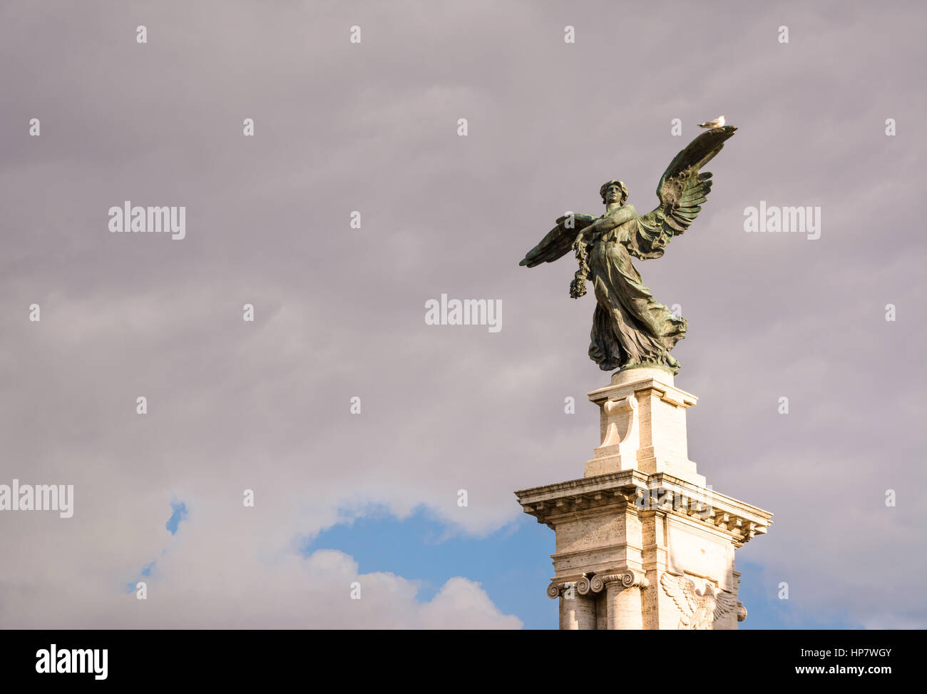 Storica statua romana in Roma centro città. Foto Stock