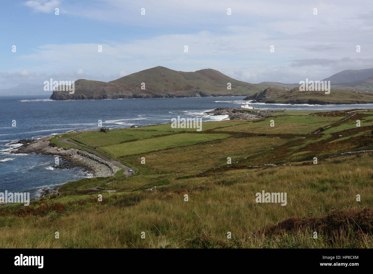 L' isola Valentia faro sull' isola Valentia, nella contea di Kerry, Irlanda. Foto Stock