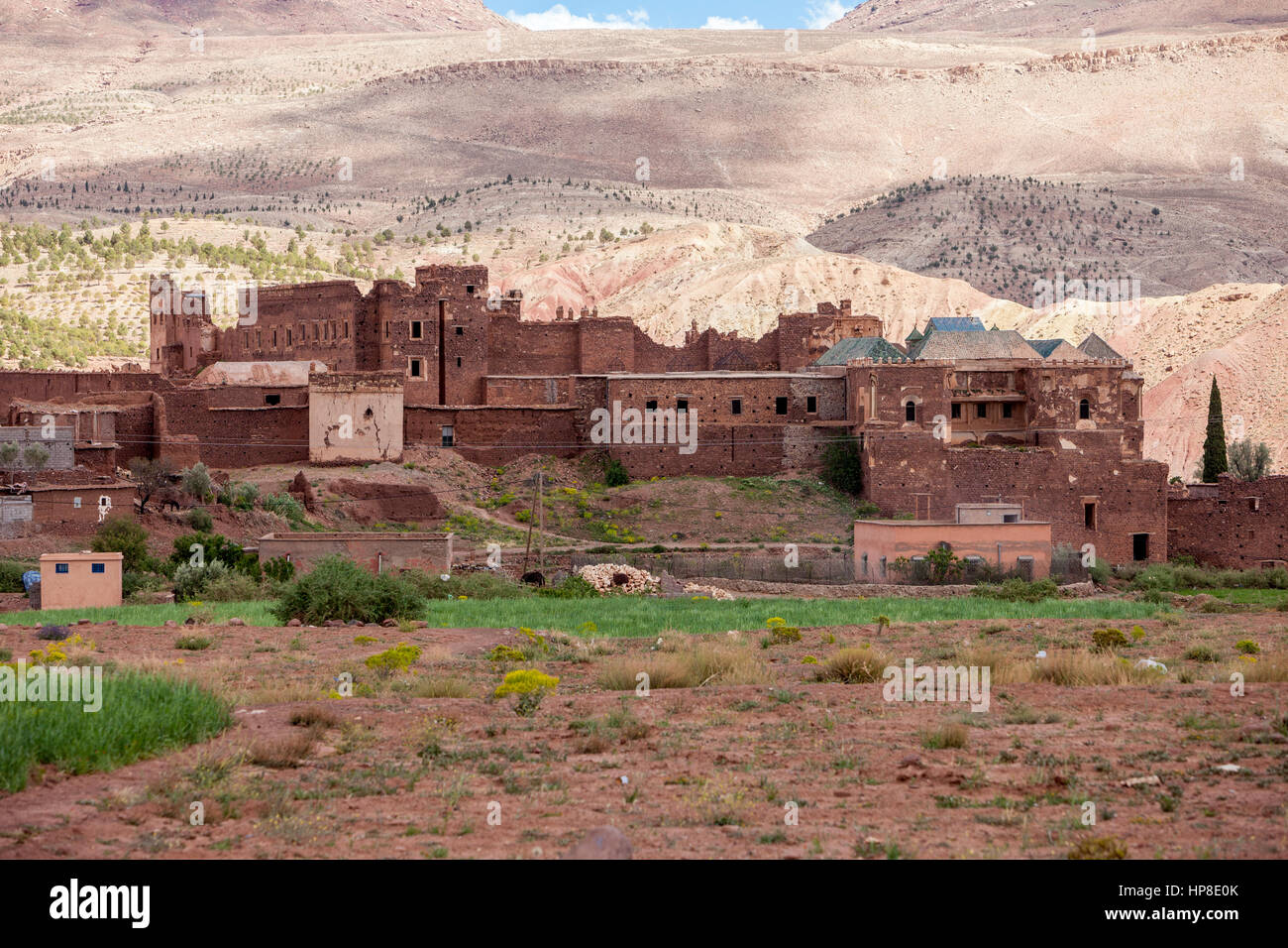 Il Marocco. Kasbah Glaoui, sede storica del Clan Glaouwi, Telouet, Montagne Atlas. Foto Stock