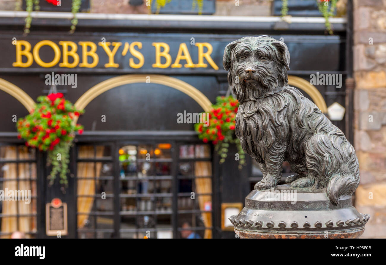 Memoriale di Greyfriars Bobby nel Grassmarket Edinburgh Foto Stock