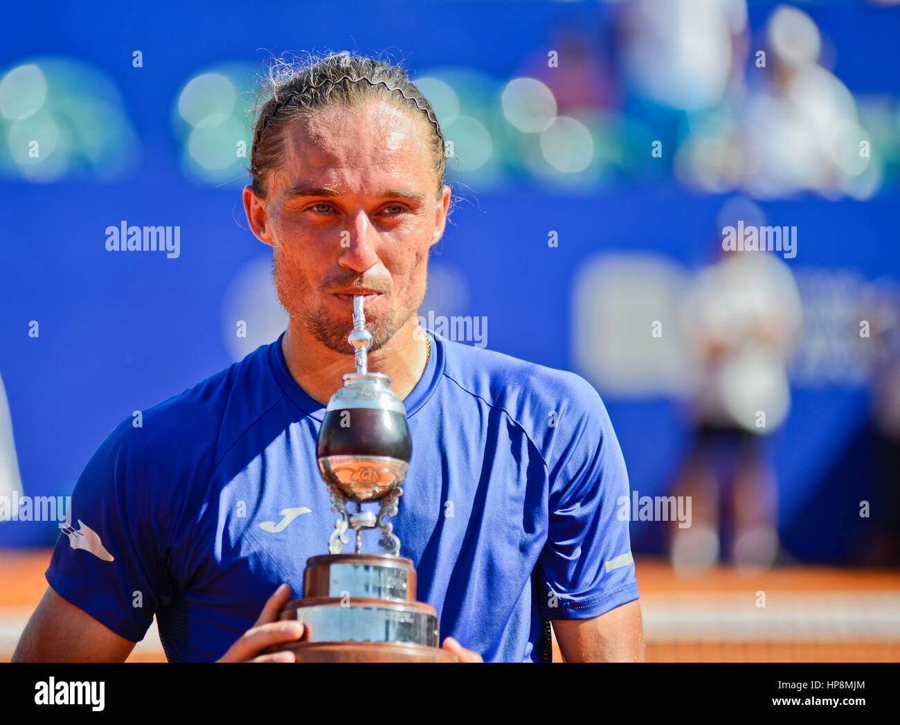 Alexandr Dolgopolov (Ucraina) vince l'Argentina aperto, tenutasi a Buenos Aires Lawn Tennis Club. Tennis ATP Tour Foto Stock