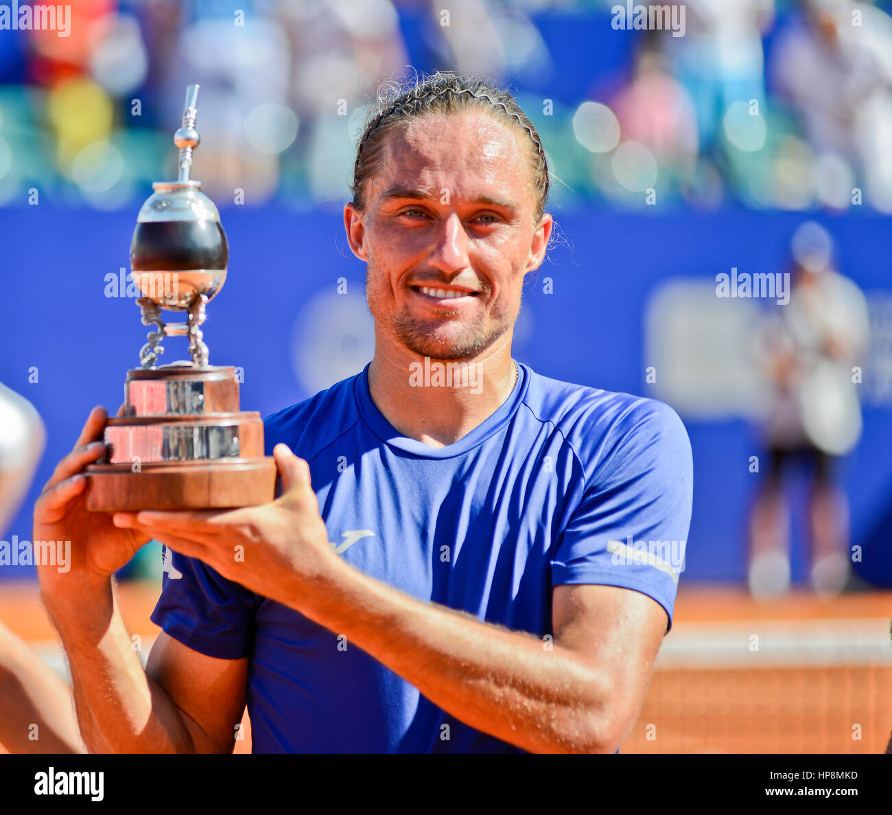 Alexandr Dolgopolov (Ucraina) vince l'Argentina aperto, tenutasi a Buenos Aires Lawn Tennis Club. Tennis ATP Tour Foto Stock