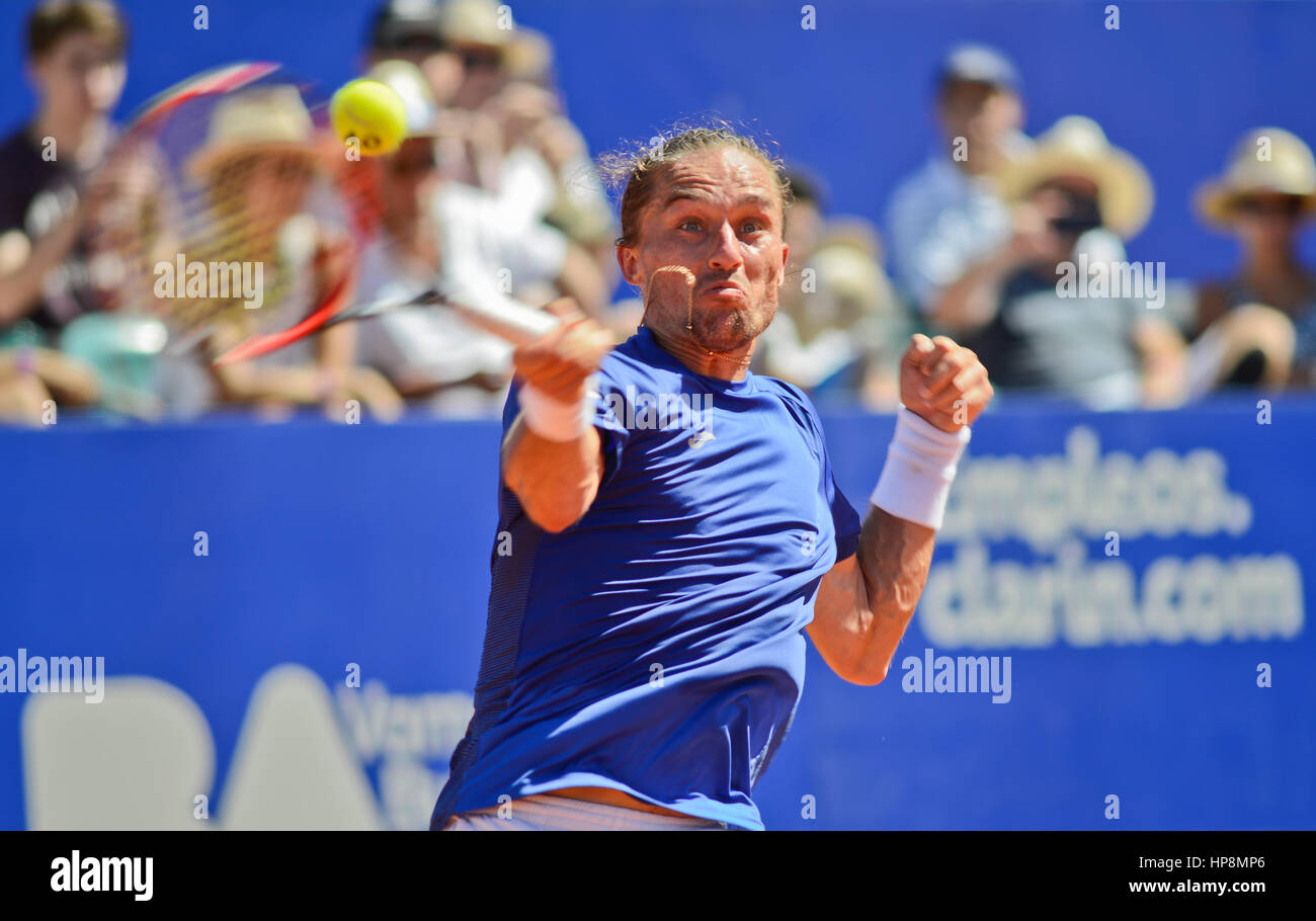 Alexandr Dolgopolov (Ucraina) vince l'Argentina aperto, tenutasi a Buenos Aires Lawn Tennis Club. Tennis ATP Tour Foto Stock